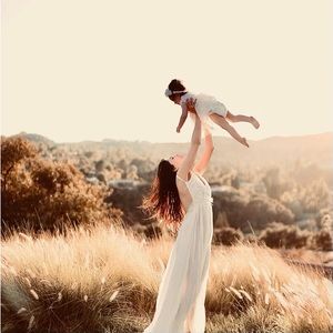 Open back white maxi dress